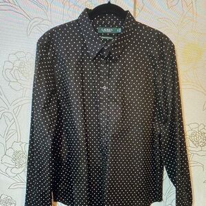 Lauren Black Polka Dot Blouse